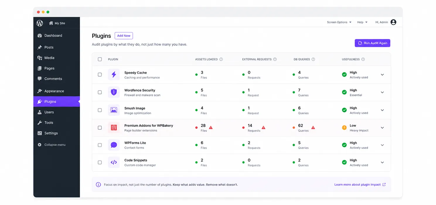 Audit your plugins instead of counting them