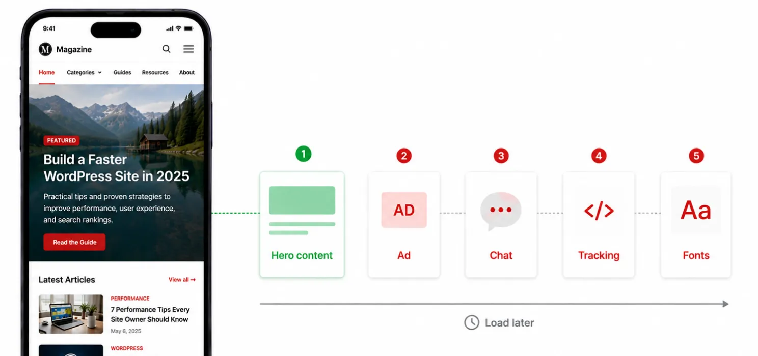 Cut down what is loading before anything is visible