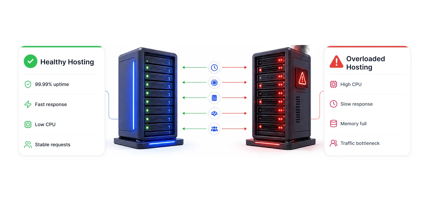 You're using low-quality or overloaded web hosting
