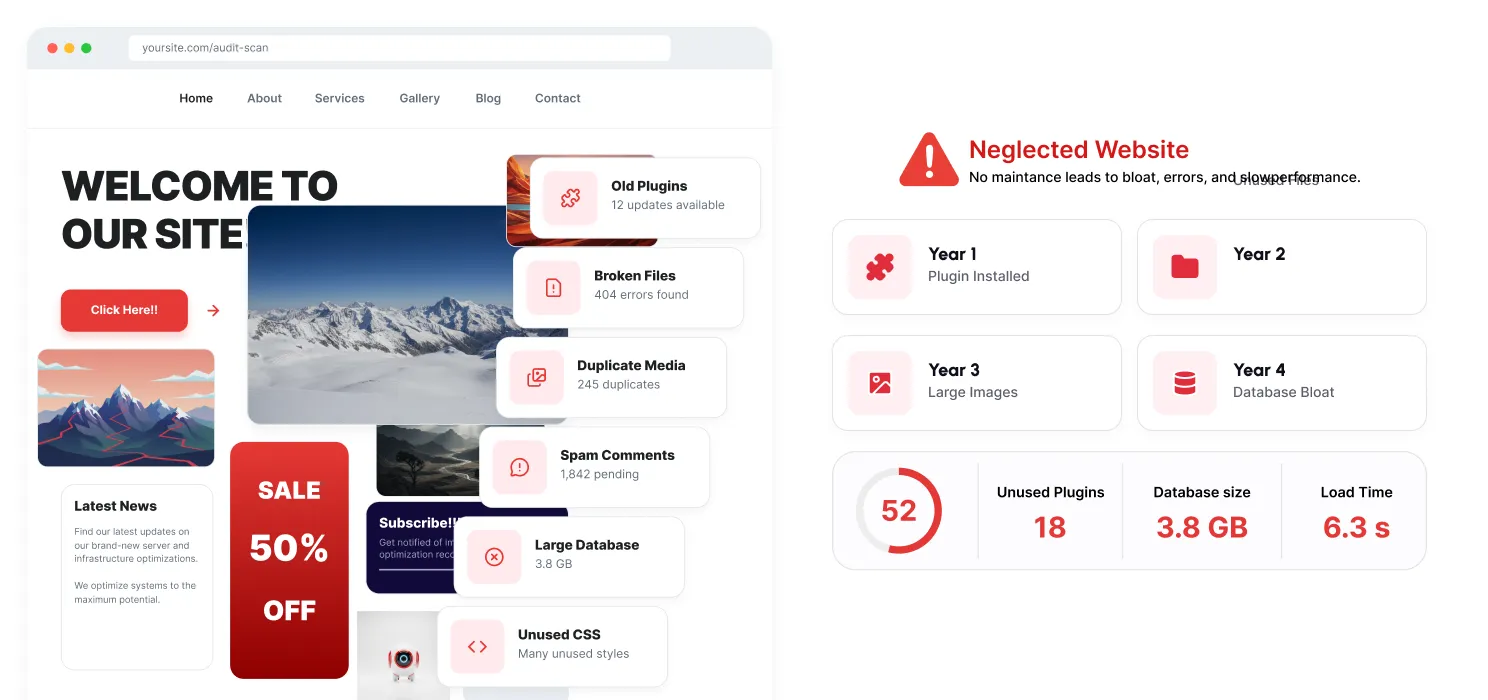 Your Website Has Not Been Optimized or Maintained Over Time