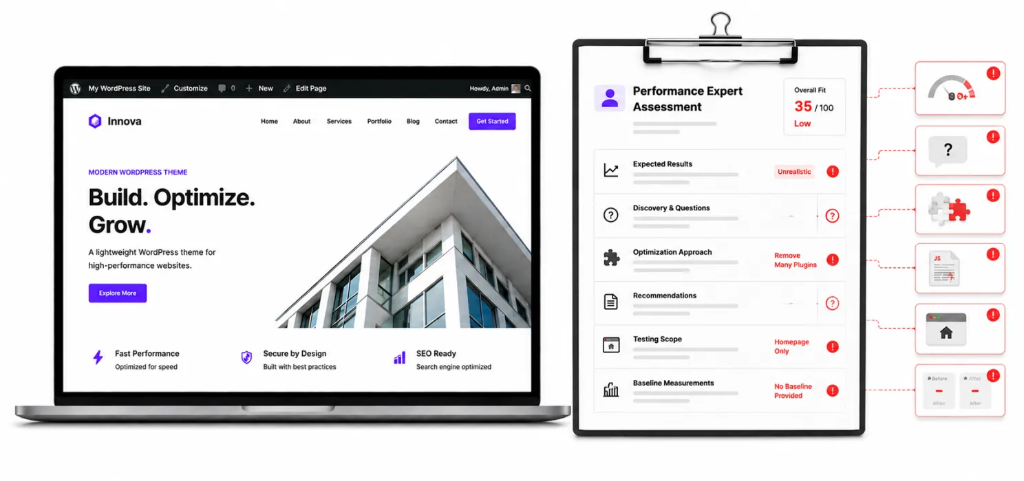 Red flags when hiring a WordPress performance expert