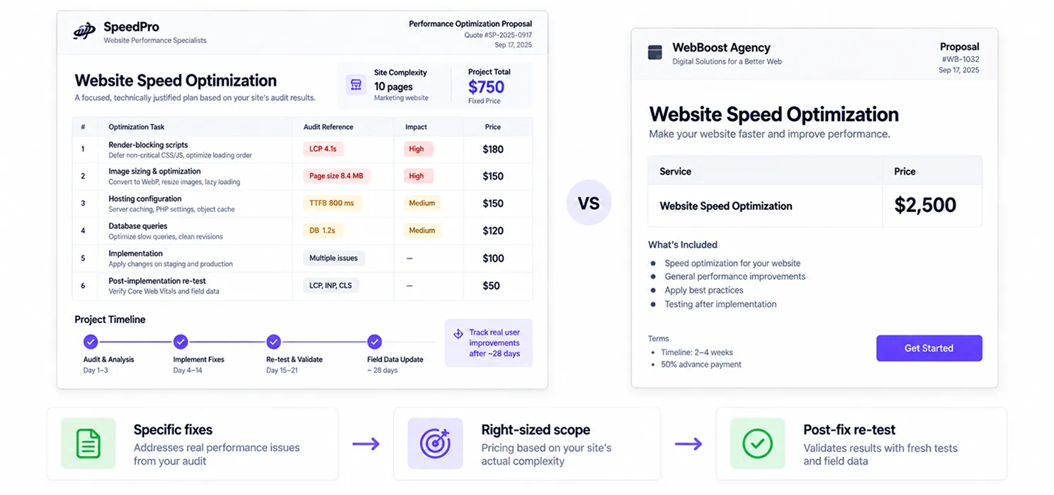 How do you avoid overpaying for page speed optimization