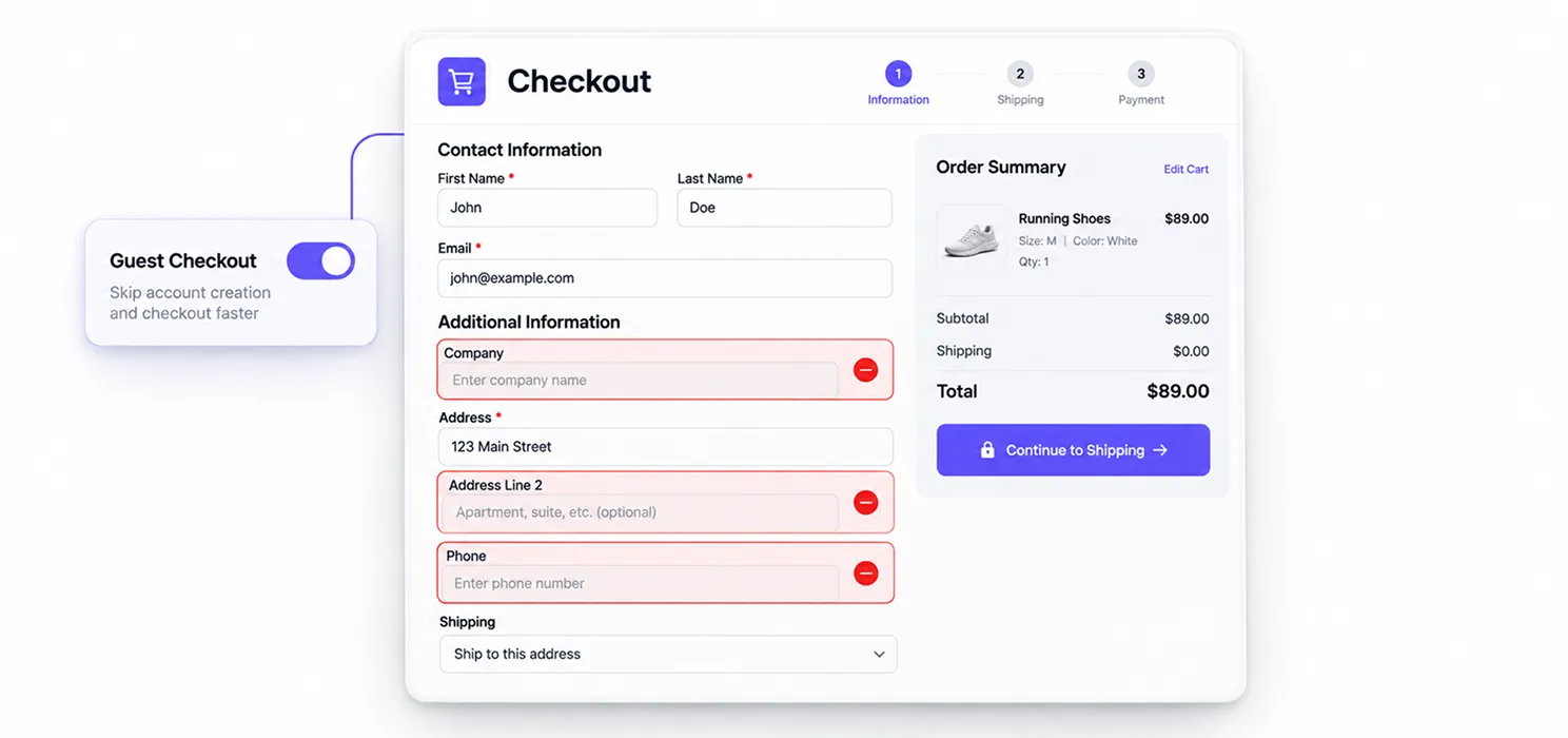 Simplify the checkout form itself