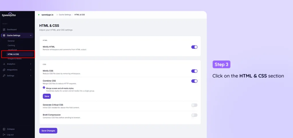 How to enable Brotli compression in SpeedyGo ?